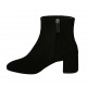 Woman's ankle boot in black suede with zipper heel 6