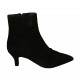 Bottines à bout pointu pour femmes avec fermeture éclair en daim noir talon 6 - Pointures disponibles:  31, 32, 33, 34, 43, 44, 45, 47