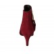 Woman's pointy ankle boot with zippers in red suede heel 6 - Available sizes:  31, 33, 34, 43, 44, 45, 46, 47