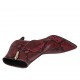 Woman's pointy ankle boot with zipper in black and red printed leather heel 6 - Available sizes:  31, 34, 44, 45, 46, 47