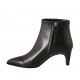 Bottines à bout pointu pour femmes avec fermeture éclair en cuir noir talon 6 - Pointures disponibles:  31, 32, 33, 34, 43, 44, 45, 47