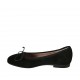 Ballerinaschuh für Damen mit Schleife aus schwarzem Wildleder Absatz 1 - Verfügbare Größen:  33, 34, 42, 43, 44