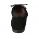 Woman's ballerina shoe with bow in black suede heel 1 - Available sizes:  33, 34, 42, 43, 44