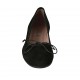 Woman's ballerina shoe with bow in black suede heel 1