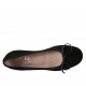 Ballerine avec noeud pour femmes en daim noir talon 1 - Pointures disponibles:  33, 34, 42, 43, 44