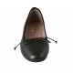 Ballerine avec noeud pour femmes en cuir noir talon 1 - Pointures disponibles:  33, 34, 42, 43, 45