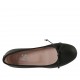 Ballerina da donna con fiocco in pelle nera tacco 1 - Misure disponibili: 33, 34, 42, 43, 45