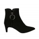 Spitze Damenstiefelette mit Reißverschlüssen aus schwarzem Wildleder Absatz 6 - Verfügbare Größen:  31, 32, 33, 34, 42, 43, 44, 45, 46, 47