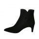 Woman's pointy ankle boot with zippers in black suede heel 6 - Available sizes:  31, 32, 33, 34, 42, 43, 44, 45, 46, 47