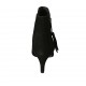 Woman's pointy ankle boot with zippers in black suede heel 6 - Available sizes:  31, 32, 33, 34, 42, 43, 44, 45, 46, 47