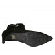 Botin a punta para mujer con cremalleras en gamuza negra tacon 6 - Tallas disponibles:  31, 32, 33, 34, 42, 43, 44, 45, 46, 47