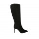 Bottes à bout pointu pour femmes avec fermeture éclair en daim noir talon 8 - Pointures disponibles:  31, 32, 33, 34, 42, 43, 44, 45, 46, 47