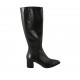 Spitzer Damenstiefel mit Reissverschluss aus schwarzem Leder Absatz 6 - Verfügbare Größen:  31, 32, 33, 34, 42, 43, 44, 45, 46, 47