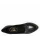 Zapato de salon a punta para mujer en piel negra con plataforma tacon 10 - Tallas disponibles:  31, 32, 33, 34, 42, 43, 44, 45, 46, 47