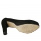 Zapato de salon a punta para mujer en gamuza negra con plataforma y tacon 10 - Tallas disponibles:  31, 32, 33, 34, 43, 44, 45, 46, 47