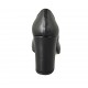 Woman's pump with rounded tip in black leather heel 9 - Available sizes:  31, 32, 33, 34, 42, 43, 44, 45, 46, 47