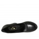 Woman's pump with rounded tip in black leather heel 9 - Available sizes:  31, 32, 33, 34, 42, 43, 44, 45, 46, 47