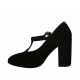 Escarpin pour femmes avec courroie salomé en daim noir talon 9 - Pointures disponibles:  31, 32, 33, 34, 42, 43, 44, 45, 46, 47