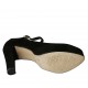 Decolté da donna in camoscio nero con cinturino e plateau tacco 10 - Misure disponibili: 31, 32, 33, 34, 42, 44, 46