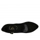 Decolté da donna in camoscio nero con cinturino e plateau tacco 10 - Misure disponibili: 31, 32, 33, 34, 42, 44, 46
