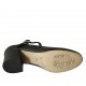 Decolté da donna con cinturino in pelle nera tacco grosso 6 - Misure disponibili: 32, 33, 34, 42, 44, 47