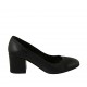 Runder Pumpschuh für Damen aus schwarzem Leder Absatz 6 - Verfügbare Größen:  31, 32, 33, 34, 45, 46, 47