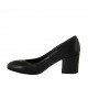 Decolté da donna a punta tonda in pelle nera tacco 6 - Misure disponibili: 31, 32, 33, 34, 45, 46, 47
