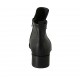 Botin con doble cremallera para mujer en piel negra tacon 4 - Tallas disponibles:  43, 44, 45, 46