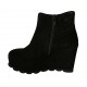 Bottines pour femmes avec plateforme et fermeture éclair en daim noir talon compensé 9 - Pointures disponibles:  31, 33, 34, 42, 43, 44, 45