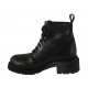 Botin para mujer con cordones y cremallera en piel negra tacon 4 - Tallas disponibles:  42, 43, 44, 45, 46