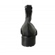 Botin para mujer con cordones y cremallera en piel negra tacon 4 - Tallas disponibles:  42, 43, 44, 45, 46