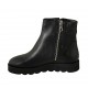 Bottines pour femmes avec deux fermetures éclair en cuir noir talon compensé 3 - Pointures disponibles:  33, 34, 42, 43, 44, 45, 46