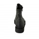 Woman's ankle boot with two zippers in black leather wedge heel 3 - Available sizes:  33, 34, 42, 43, 44, 45, 46