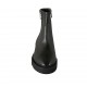 Woman's ankle boot with two zippers in black leather wedge heel 3 - Available sizes:  33, 34, 42, 43, 44, 45, 46