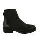 Bottines pour femmes avec bandes élastiques en cuir noir talon 3 - Pointures disponibles:  33, 34, 43, 44, 45, 46