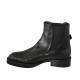 Damenstiefelette mit Gummibändern und Schnalle aus schwarzfarbigem Leder mit Absatz 3 - Verfügbare Größen:  33, 34, 42, 43, 44, 45, 46