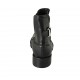 Woman's ankle boot with elastic bands and buckle in black leather heel 3