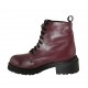 Bottines pour femmes avec lacets et fermeture éclair en cuir bordeaux talon 4 - Pointures disponibles:  34, 43, 44, 45, 46