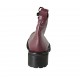Bottines pour femmes avec lacets et fermeture éclair en cuir bordeaux talon 4 - Pointures disponibles:  34, 43, 44, 45, 46