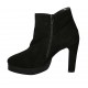 Bottines pour femmes avec fermeture éclair et plateforme en daim noir et avec talon 10 - Pointures disponibles:  31, 32, 33, 34, 42, 43, 44, 45, 46, 47