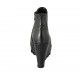 Woman's ankle boot with platform and zipper in black leather wedge heel 9 - Available sizes:  31, 32, 33, 34, 42, 43
