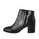 Stivaletto da donna a punta tonda con cerniera in pelle nera tacco 6 - Misure disponibili: 31, 32, 44, 45, 46