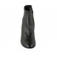 Woman's ankle boot with rounded tip and zipper in black leather heel 9