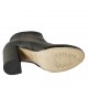 Woman's ankle boot with rounded tip and zipper in black leather heel 9 - Available sizes:  32, 33, 34, 42, 43, 44, 47