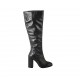 Woman's boot with zipper in black leather heel 9 - Available sizes:  33, 42, 43