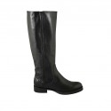 Woman's boot with zippers in black leather heel 3