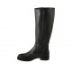 Woman's boot with zippers in black leather heel 3 - Available sizes:  42, 43, 44, 45, 46, 47