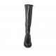 Woman's boot with zippers in black leather heel 3 - Available sizes:  42, 43, 44, 45, 46, 47