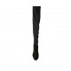Woman's over-the-knee boot with half zipper and platform in black elastic fabric and suede heel 11