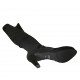 Bottes au-dessus de genou pour femmes avec demi fermeture éclair en tissu elastique et daim noir talon 11 - Pointures disponibles:  42, 43, 44, 46, 47